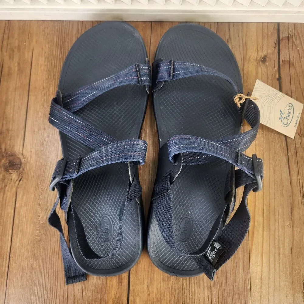 Chaco Lowdown Slides Men's 14 Navy Adjustable Outdoors Beach Lakeshore Sandals